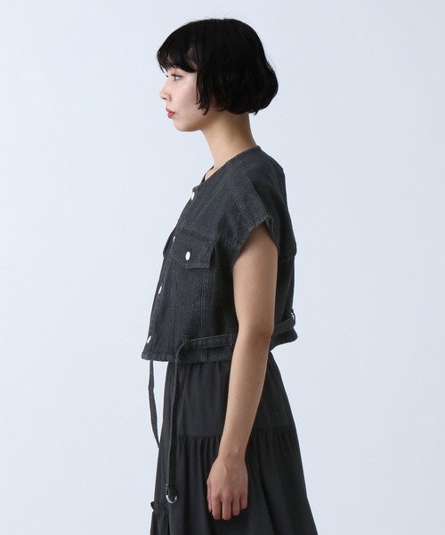 PAGEBOY（ページボーイ）の「バックオープンデニムベスト（その他アウター・レディース・ブルー/ライトブルー/ブラック・FREE）」の21枚目の写真