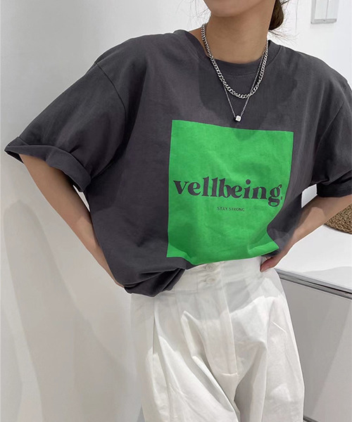 c.u.l（シーユーエル）の「オーバーサイズ ロゴプリントTシャツ culw413（Tシャツ/カットソー・レディース・グレー/ホワイト/ブラック/ホワイト系その他/ブラック系その他/グレー系その他・FREE）」の5枚目の写真