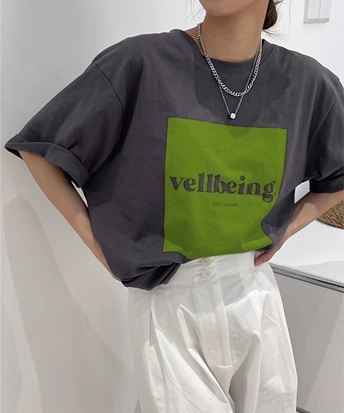 c.u.l（シーユーエル）の「オーバーサイズ ロゴプリントTシャツ culw413（Tシャツ/カットソー・レディース・グレー/ホワイト/ブラック/ホワイト系その他/ブラック系その他/グレー系その他・FREE）」の11枚目の写真