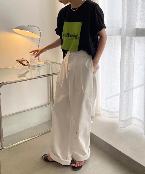 c.u.l（シーユーエル）の「オーバーサイズ ロゴプリントTシャツ culw413（Tシャツ/カットソー・レディース・グレー/ホワイト/ブラック/ホワイト系その他/ブラック系その他/グレー系その他・FREE）」の10枚目の写真