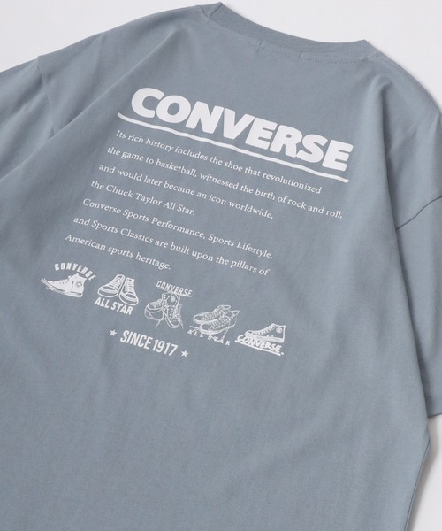 CONVERSE（コンバース）の「CONVERSE/コンバース アイコン シューズイラスト バックプリント ワンポイント刺繍 オーバーサイズ 半袖Tシャツ レディース メンズ（Tシャツ/カットソー・レディース・ブラック/ブラック系その他/ホワイト/グリーン/ホワイト系その他/グリーン系その他/ブラック系その他2/グリーン系その他2/グリーン系その他3/ブラック系その他3/ホワイト系その他3/ホワイト系その他2/ホワイト系その他4/サックスブルー/ブラック系その他4/ホワイト系その他5/ブラック系その他5/ベージュ/ホワイト系その他6/ブルー系その他2/ブルー系その他/ブラック系その他6・M/L/LL）」の21枚目の写真