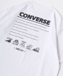 CONVERSE/コンバース アイコン シューズイラスト バックプリント ワンポイント刺繍 オーバーサイズ 半袖Tシャツ レディース メンズ
