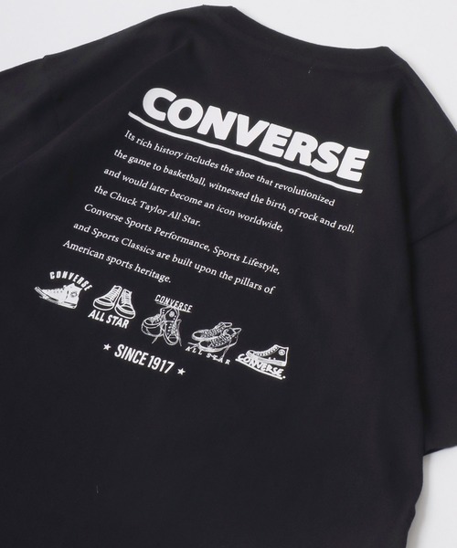 CONVERSE（コンバース）の「CONVERSE/コンバース アイコン シューズイラスト バックプリント ワンポイント刺繍 オーバーサイズ 半袖Tシャツ レディース メンズ（Tシャツ/カットソー・レディース・ブラック/ブラック系その他/ホワイト/グリーン/ホワイト系その他/グリーン系その他/ブラック系その他2/グリーン系その他2/グリーン系その他3/ブラック系その他3/ホワイト系その他3/ホワイト系その他2/ホワイト系その他4/サックスブルー/ブラック系その他4/ホワイト系その他5/ブラック系その他5/ベージュ/ホワイト系その他6/ブルー系その他2/ブルー系その他/ブラック系その他6・M/L/LL）」の14枚目の写真