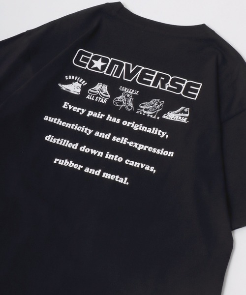 CONVERSE（コンバース）の「CONVERSE/コンバース アイコン シューズイラスト バックプリント ワンポイント刺繍 オーバーサイズ 半袖Tシャツ レディース メンズ（Tシャツ/カットソー・レディース・ブラック/ブラック系その他/ホワイト/グリーン/ホワイト系その他/グリーン系その他/ブラック系その他2/グリーン系その他2/グリーン系その他3/ブラック系その他3/ホワイト系その他3/ホワイト系その他2/ホワイト系その他4/サックスブルー/ブラック系その他4/ホワイト系その他5/ブラック系その他5/ベージュ/ホワイト系その他6/ブルー系その他2/ブルー系その他/ブラック系その他6・M/L/LL）」の15枚目の写真