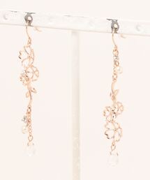桜ビジューひっかけピアス ピンクゴールド[ACCACC]