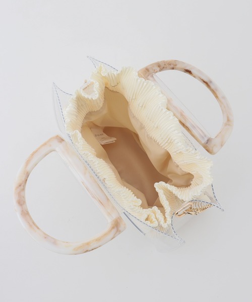 Honeys(ハニーズ)の「巾着付クリアバッグ(ショルダーバッグ・レディース・ブラック/アイボリー/キナリ・FREE)」の7枚目の写真