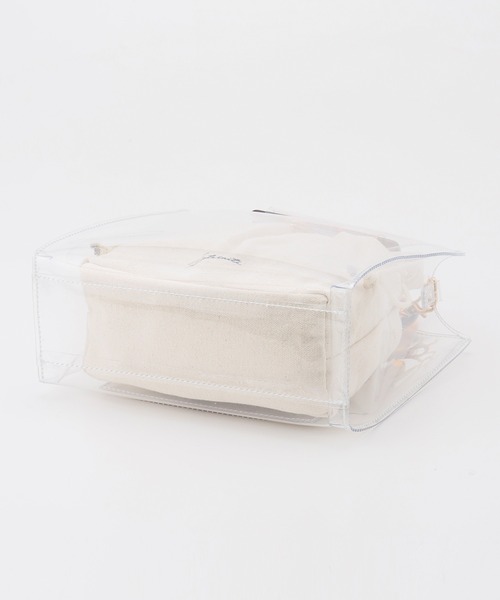 Honeys(ハニーズ)の「巾着付クリアバッグ(ショルダーバッグ・レディース・ブラック/アイボリー/キナリ・FREE)」の14枚目の写真