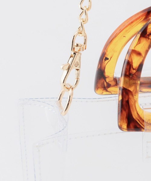 Honeys(ハニーズ)の「巾着付クリアバッグ(ショルダーバッグ・レディース・ブラック/アイボリー/キナリ・FREE)」の17枚目の写真