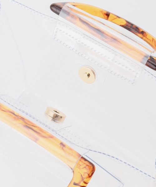 Honeys(ハニーズ)の「巾着付クリアバッグ(ショルダーバッグ・レディース・ブラック/アイボリー/キナリ・FREE)」の18枚目の写真