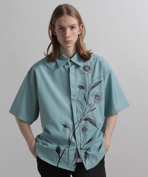 HARE（ハレ）の「フロントラインフラワーシャツ(HARE)（シャツ/ブラウス・メンズ・ブルー/ホワイト/ブラック・FREE）」の16枚目の写真