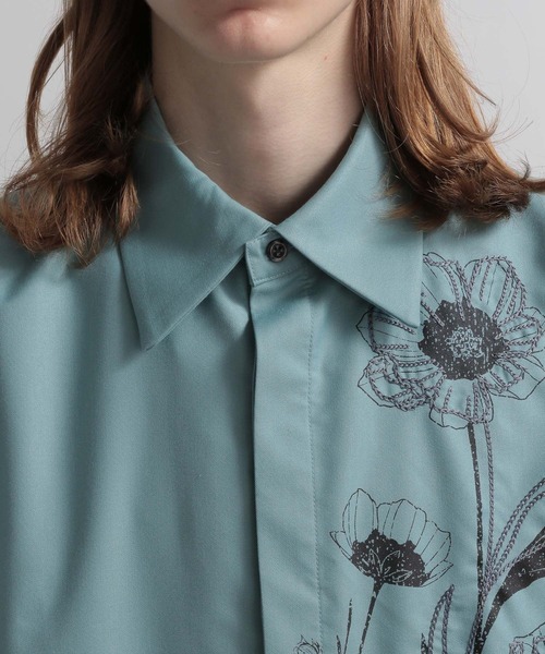 HARE（ハレ）の「フロントラインフラワーシャツ(HARE)（シャツ/ブラウス・メンズ・ブルー/ホワイト/ブラック・FREE）」の11枚目の写真