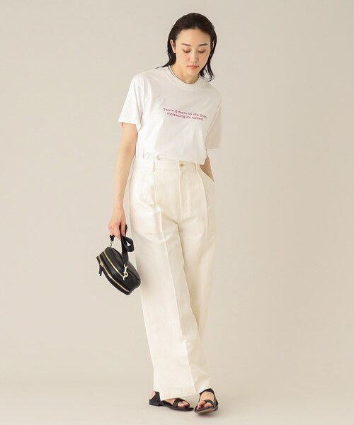 UNTITLED(アンタイトル)の「【WORLD for the World】カラーロゴTシャツ(Tシャツ/カットソー・レディース・ライトベージュ/アイボリー/ライトグリーン/ブラック・04/02/00)」の8枚目の写真