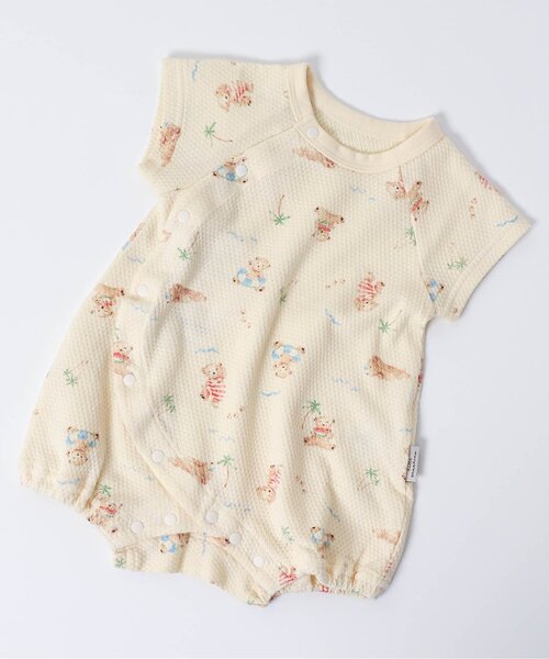 apres les cours（アプレレクール）の「ぽこぽこ4柄ロンパス（ロンパース・キッズ・サックスブルー/アイボリー/サーモンピンク/ネイビー・60/70/80）」の2枚目の写真