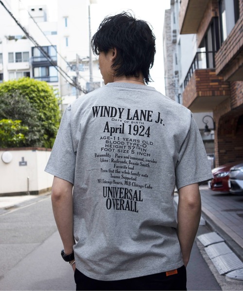 UNIVERSAL OVERALL（ユニバーサルオーバーオール）の「ユニバーサルオーバーオール ロゴT /　プリントTシャツ /　バックプリントTシャツ  / WINDY JR. PROFILE T（Tシャツ/カットソー・メンズ・ミント/ネイビー/ヘザーグレー/ホワイト/ブラック・XL/L/S/M）」の14枚目の写真