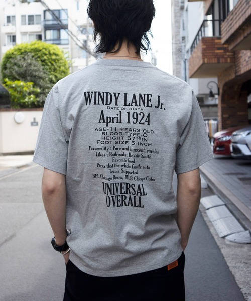 UNIVERSAL OVERALL（ユニバーサルオーバーオール）の「ユニバーサルオーバーオール ロゴT /　プリントTシャツ /　バックプリントTシャツ  / WINDY JR. PROFILE T（Tシャツ/カットソー・メンズ・ミント/ネイビー/ヘザーグレー/ホワイト/ブラック・XL/L/S/M）」の22枚目の写真