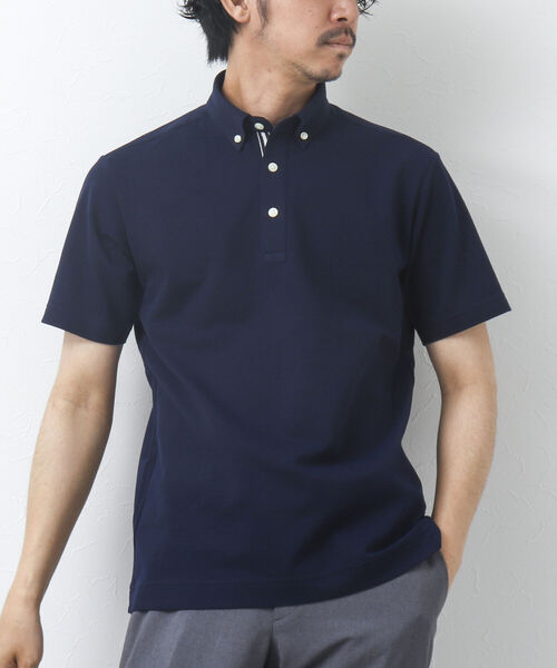 NOLLEY'S goodman（ノーリーズグッドマン）の「《ビジカジ対応》ドライマスター テープポロシャツ（ポロシャツ・メンズ・ネイビー/ブルー系その他7/ホワイト系その他4/パープル系その他4/ホワイト/ブルー/ホワイト系その他6・S/M/XL/L）」の5枚目の写真