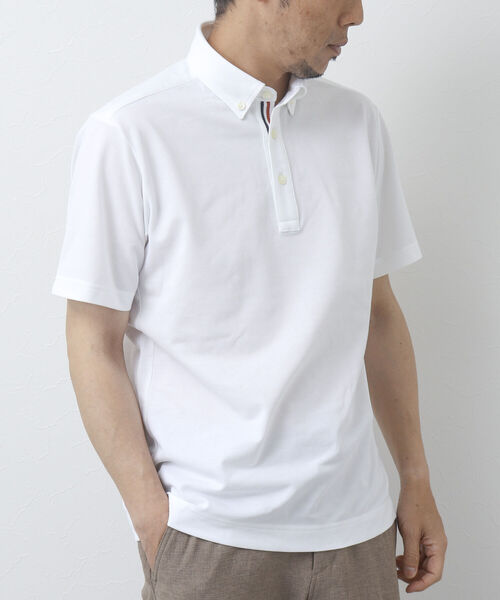 NOLLEY'S goodman（ノーリーズグッドマン）の「《ビジカジ対応》ドライマスター テープポロシャツ（ポロシャツ・メンズ・ネイビー/ブルー系その他7/ホワイト系その他4/パープル系その他4/ホワイト/ブルー/ホワイト系その他6・S/M/XL/L）」の2枚目の写真