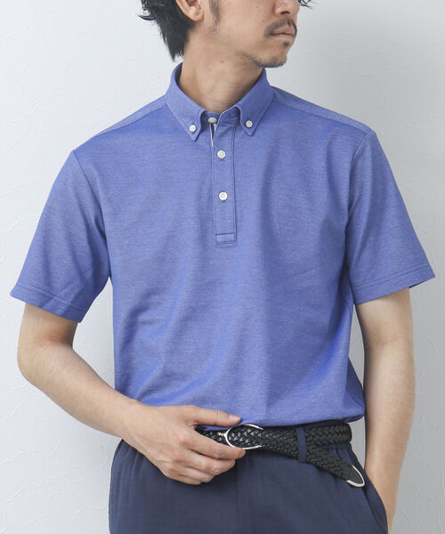 NOLLEY'S goodman（ノーリーズグッドマン）の「《ビジカジ対応》ドライマスター テープポロシャツ（ポロシャツ・メンズ・ネイビー/ブルー系その他7/ホワイト系その他4/パープル系その他4/ホワイト/ブルー/ホワイト系その他6・S/M/XL/L）」の6枚目の写真