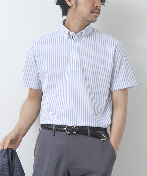 NOLLEY'S goodman（ノーリーズグッドマン）の「《ビジカジ対応》ドライマスター テープポロシャツ（ポロシャツ・メンズ・ネイビー/ブルー系その他7/ホワイト系その他4/パープル系その他4/ホワイト/ブルー/ホワイト系その他6・S/M/XL/L）」の3枚目の写真