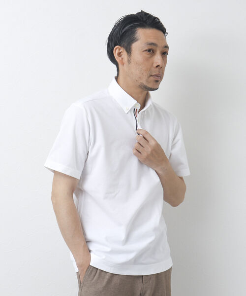 NOLLEY'S goodman（ノーリーズグッドマン）の「《ビジカジ対応》ドライマスター テープポロシャツ（ポロシャツ・メンズ・ネイビー/ブルー系その他7/ホワイト系その他4/パープル系その他4/ホワイト/ブルー/ホワイト系その他6・S/M/XL/L）」の22枚目の写真