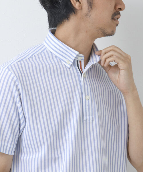 NOLLEY'S goodman（ノーリーズグッドマン）の「《ビジカジ対応》ドライマスター テープポロシャツ（ポロシャツ・メンズ・ネイビー/ブルー系その他7/ホワイト系その他4/パープル系その他4/ホワイト/ブルー/ホワイト系その他6・S/M/XL/L）」の9枚目の写真