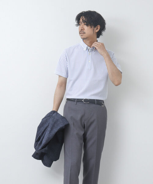 NOLLEY'S goodman（ノーリーズグッドマン）の「《ビジカジ対応》ドライマスター テープポロシャツ（ポロシャツ・メンズ・ネイビー/ブルー系その他7/ホワイト系その他4/パープル系その他4/ホワイト/ブルー/ホワイト系その他6・S/M/XL/L）」の17枚目の写真