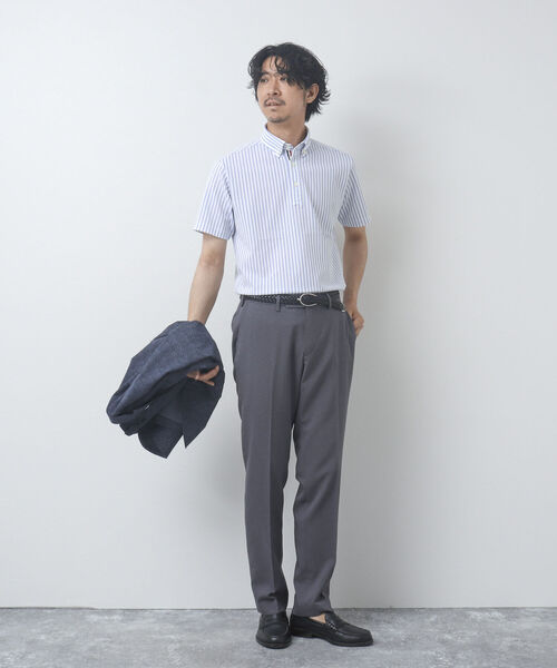 NOLLEY'S goodman（ノーリーズグッドマン）の「《ビジカジ対応》ドライマスター テープポロシャツ（ポロシャツ・メンズ・ネイビー/ブルー系その他7/ホワイト系その他4/パープル系その他4/ホワイト/ブルー/ホワイト系その他6・S/M/XL/L）」の10枚目の写真