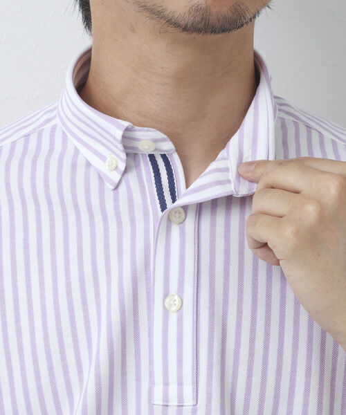 NOLLEY'S goodman（ノーリーズグッドマン）の「《ビジカジ対応》ドライマスター テープポロシャツ（ポロシャツ・メンズ・ネイビー/ブルー系その他7/ホワイト系その他4/パープル系その他4/ホワイト/ブルー/ホワイト系その他6・S/M/XL/L）」の21枚目の写真