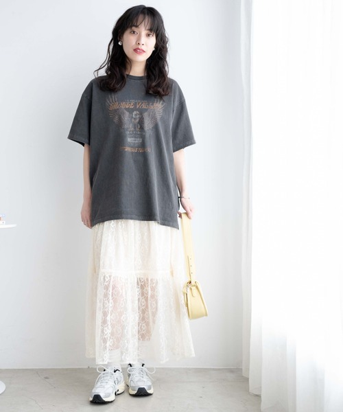 WEGO（ウィゴー）の「WEGO/フラワーレーススカート（スカート・レディース・オフホワイト/ブラック・FREE）」の3枚目の写真