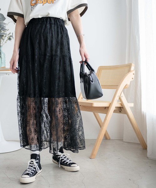 WEGO（ウィゴー）の「WEGO/フラワーレーススカート（スカート・レディース・オフホワイト/ブラック・FREE）」の11枚目の写真