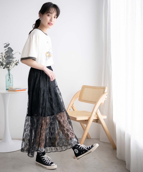 WEGO（ウィゴー）の「WEGO/フラワーレーススカート（スカート・レディース・オフホワイト/ブラック・FREE）」の13枚目の写真