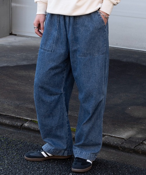 最終値下げ！　ベイカーパンツ　ミリタリーパンツ　ネイビー 古着 70s 米軍 US NAVY 「Utility Dark Blue」 ミリタリー ステンシル