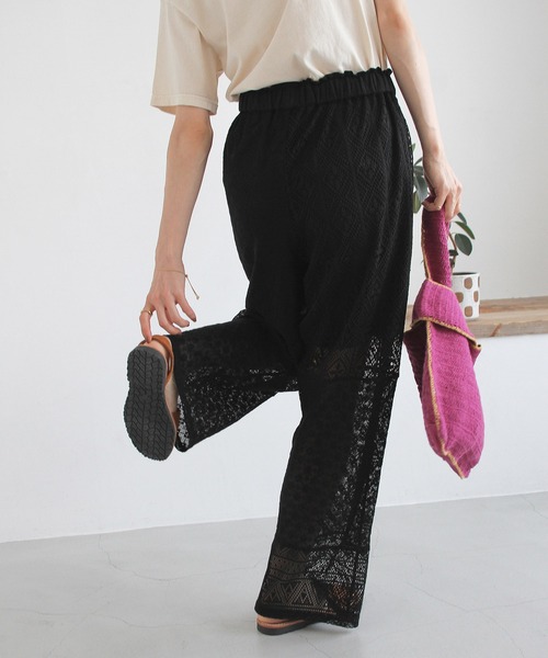 Crisp（クリスプ）の「パッチワークレースパンツ（その他パンツ・レディース・ブラック/ホワイト・FREE）」の7枚目の写真