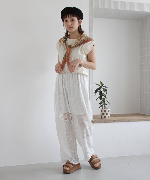 Crisp（クリスプ）の「パッチワークレースパンツ（その他パンツ・レディース・ブラック/ホワイト・FREE）」の22枚目の写真