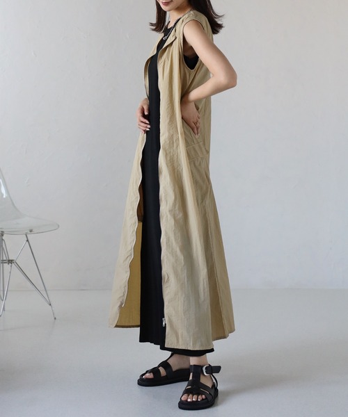 sakishimatokyo(サキシマトーキョー)の「カーゴテントワンピース(ワンピース・レディース・カーキ/アイボリー/ベージュ/ブラック・FREE)」の4枚目の写真