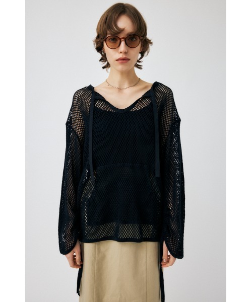 MOUSSY（マウジー）の「MESH SKIPPER プルオーバー（Tシャツ/カットソー・レディース・ブラック/アイボリー/ブルー・FREE）」の3枚目の写真