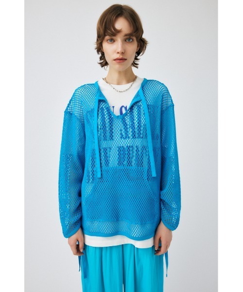MOUSSY（マウジー）の「MESH SKIPPER プルオーバー（Tシャツ/カットソー・レディース・ブラック/アイボリー/ブルー・FREE）」の5枚目の写真
