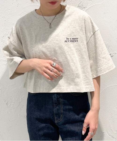 apres jour mignon(アプレジュールミニョン)の「ゆるショートTシャツ【ZOZOTOWN限定アイテム】(Tシャツ/カットソー・レディース・ナチュラル/ホワイト系その他/オフホワイト/ブラック/パープル・X-LARGE/フリー)」の20枚目の写真