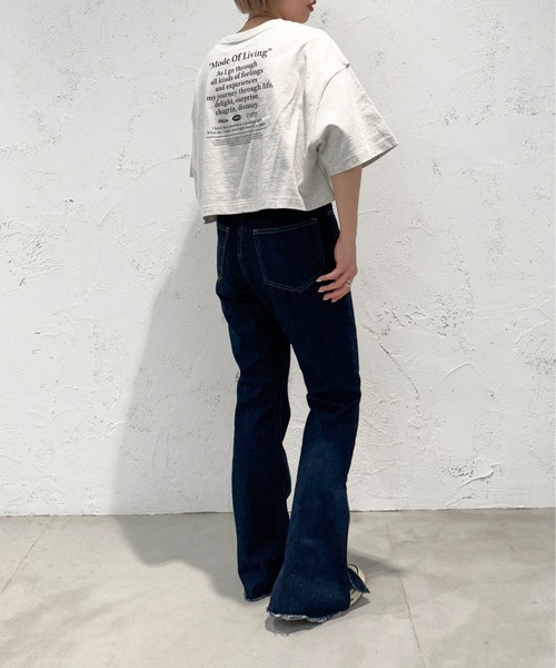 apres jour mignon(アプレジュールミニョン)の「ゆるショートTシャツ【ZOZOTOWN限定アイテム】(Tシャツ/カットソー・レディース・ナチュラル/ホワイト系その他/オフホワイト/ブラック/パープル・X-LARGE/フリー)」の19枚目の写真