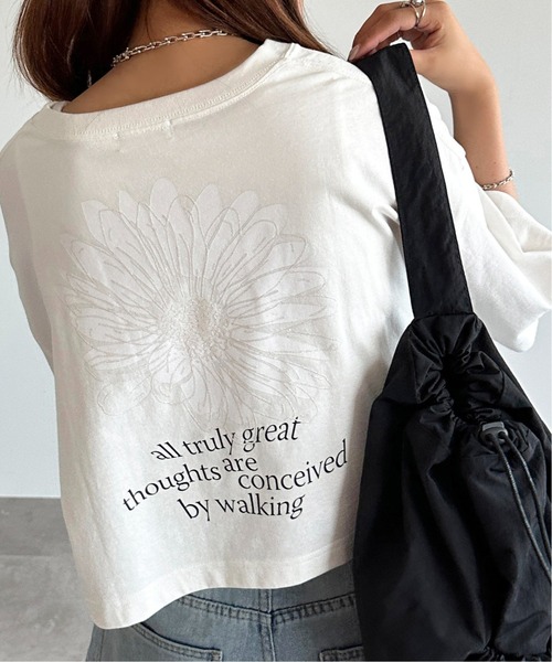 apres jour mignon(アプレジュールミニョン)の「ゆるショートTシャツ【ZOZOTOWN限定アイテム】(Tシャツ/カットソー・レディース・ナチュラル/ホワイト系その他/オフホワイト/ブラック/パープル・X-LARGE/フリー)」の12枚目の写真