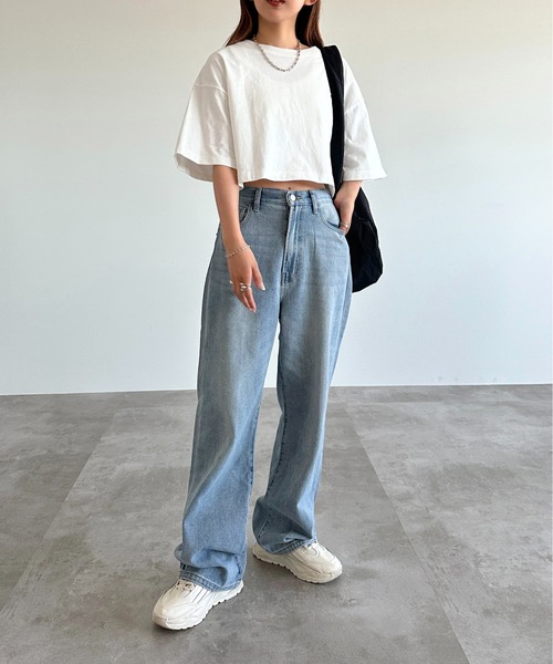 apres jour mignon(アプレジュールミニョン)の「ゆるショートTシャツ【ZOZOTOWN限定アイテム】(Tシャツ/カットソー・レディース・ナチュラル/ホワイト系その他/オフホワイト/ブラック/パープル・X-LARGE/フリー)」の14枚目の写真