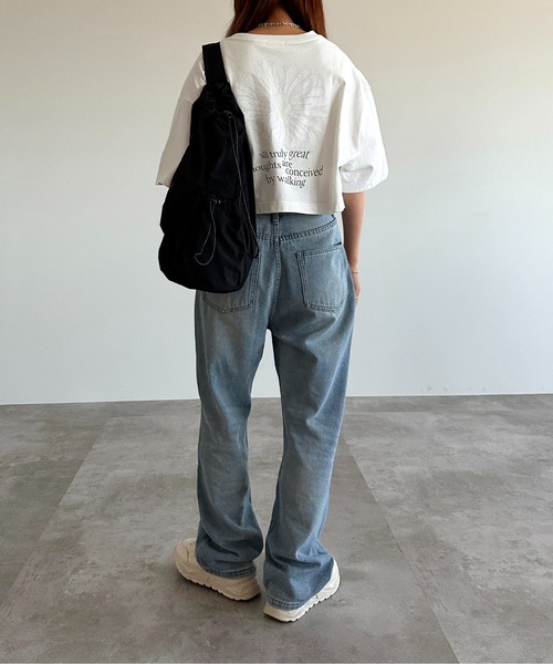 apres jour mignon(アプレジュールミニョン)の「ゆるショートTシャツ【ZOZOTOWN限定アイテム】(Tシャツ/カットソー・レディース・ナチュラル/ホワイト系その他/オフホワイト/ブラック/パープル・X-LARGE/フリー)」の15枚目の写真