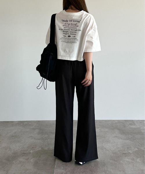 apres jour mignon(アプレジュールミニョン)の「ゆるショートTシャツ【ZOZOTOWN限定アイテム】(Tシャツ/カットソー・レディース・ナチュラル/ホワイト系その他/オフホワイト/ブラック/パープル・X-LARGE/フリー)」の10枚目の写真