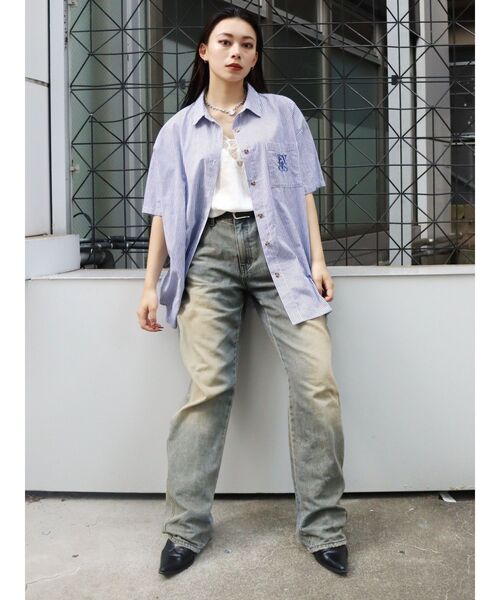 EVRIS(エヴリス)の「【WEB限定】ワンポイントハーフスリーブシャツ(シャツ/ブラウス・レディース・イエロー/ブルー/ホワイト・FREE)」の14枚目の写真