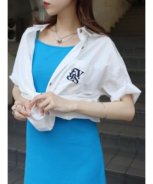 EVRIS(エヴリス)の「【WEB限定】ワンポイントハーフスリーブシャツ(シャツ/ブラウス・レディース・イエロー/ブルー/ホワイト・FREE)」の18枚目の写真