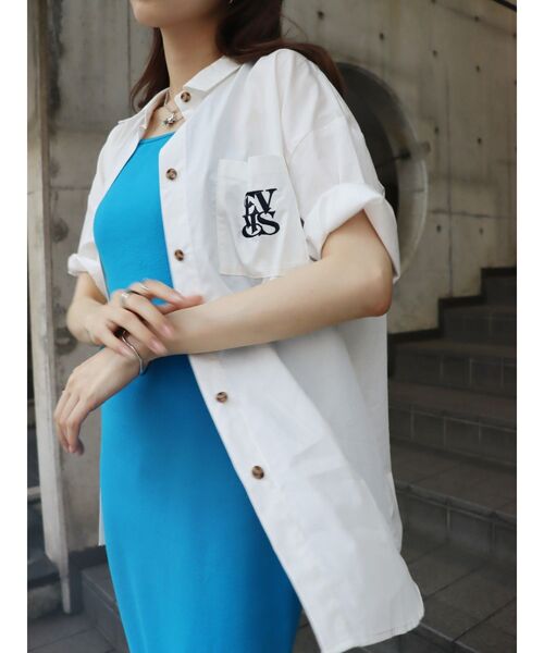 EVRIS(エヴリス)の「【WEB限定】ワンポイントハーフスリーブシャツ(シャツ/ブラウス・レディース・イエロー/ブルー/ホワイト・FREE)」の22枚目の写真