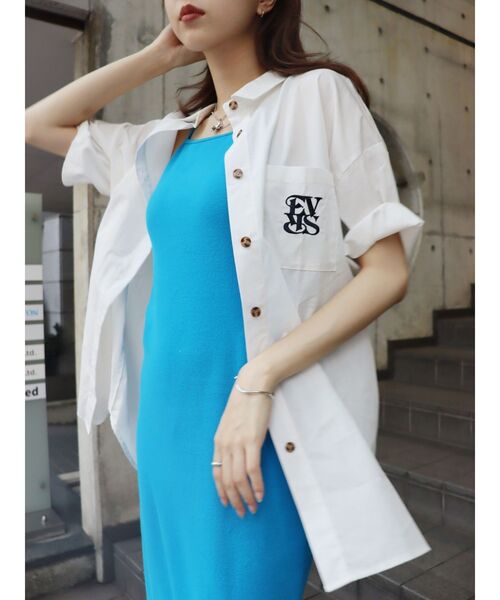 EVRIS(エヴリス)の「【WEB限定】ワンポイントハーフスリーブシャツ(シャツ/ブラウス・レディース・イエロー/ブルー/ホワイト・FREE)」の19枚目の写真