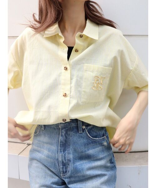 EVRIS(エヴリス)の「【WEB限定】ワンポイントハーフスリーブシャツ(シャツ/ブラウス・レディース・イエロー/ブルー/ホワイト・FREE)」の15枚目の写真