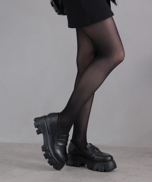 VIVIAN（ヴィヴィアン）の「厚底トラックソールコインローファー（ローファー・レディース・ブラック/ブラウン・S/M/L）」の6枚目の写真