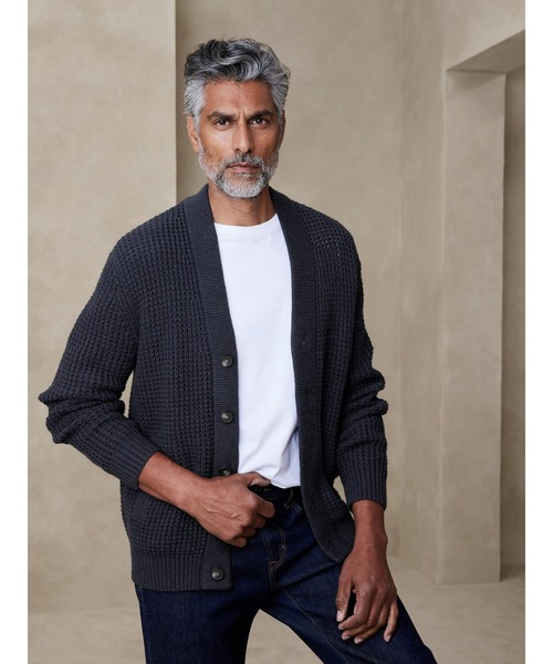BANANA REPUBLIC FACTORY STOREリラックスフィット ワッフルカーディガン